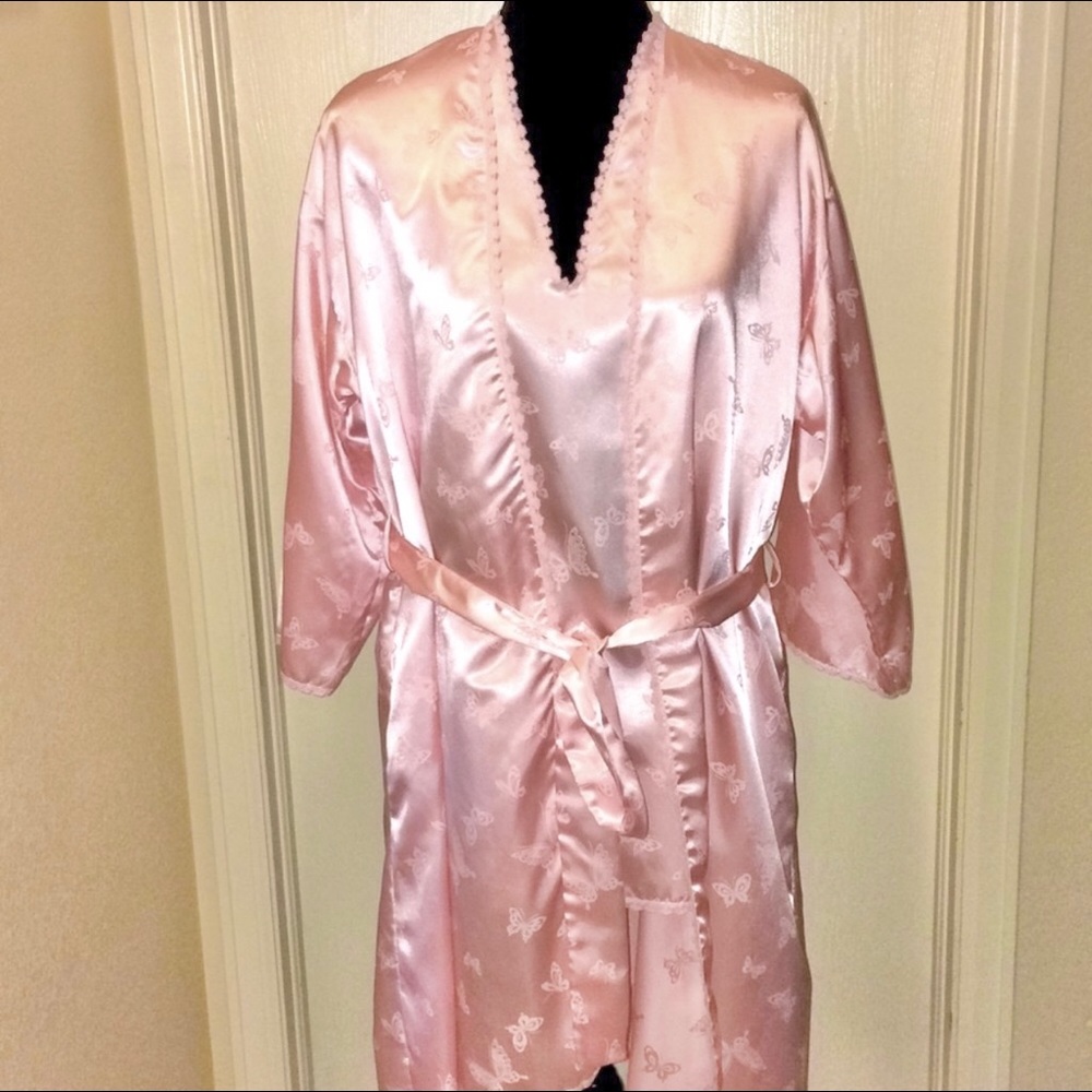 Silky Butterfly Robe and Night Shirt Set